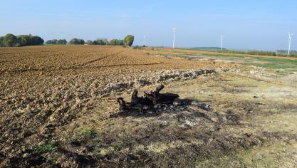 Le cadavre du canidé se trouvait sur une parcelle recevant habituellement des betteraves, à l’écart de toute habitation.